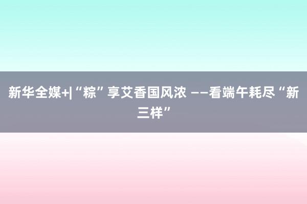 新华全媒+|“粽”享艾香国风浓 ——看端午耗尽“新三样”