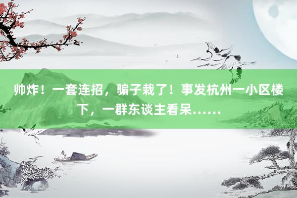 帅炸！一套连招，骗子栽了！事发杭州一小区楼下，一群东谈主看呆……