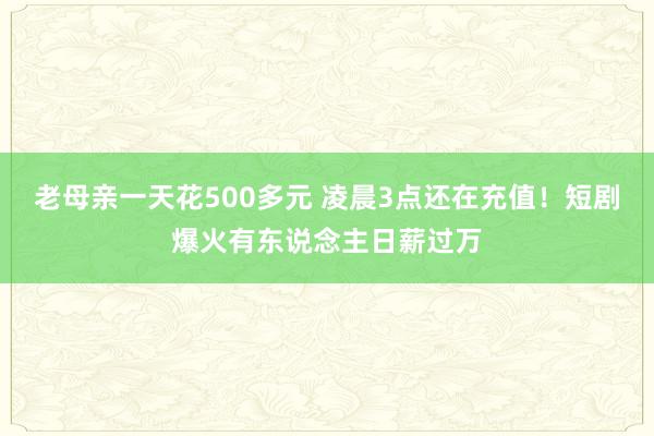 老母亲一天花500多元 凌晨3点还在充值！短剧爆火有东说念主日薪过万