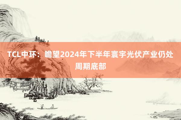 TCL中环：瞻望2024年下半年寰宇光伏产业仍处周期底部