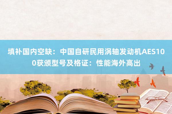 填补国内空缺：中国自研民用涡轴发动机AES100获颁型号及格证：性能海外高出