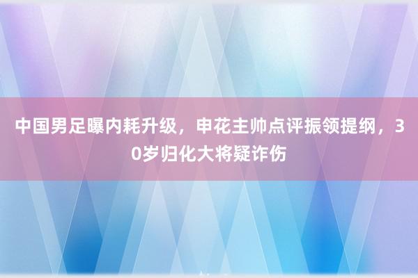 中国男足曝内耗升级，申花主帅点评振领提纲，30岁归化大将疑诈伤